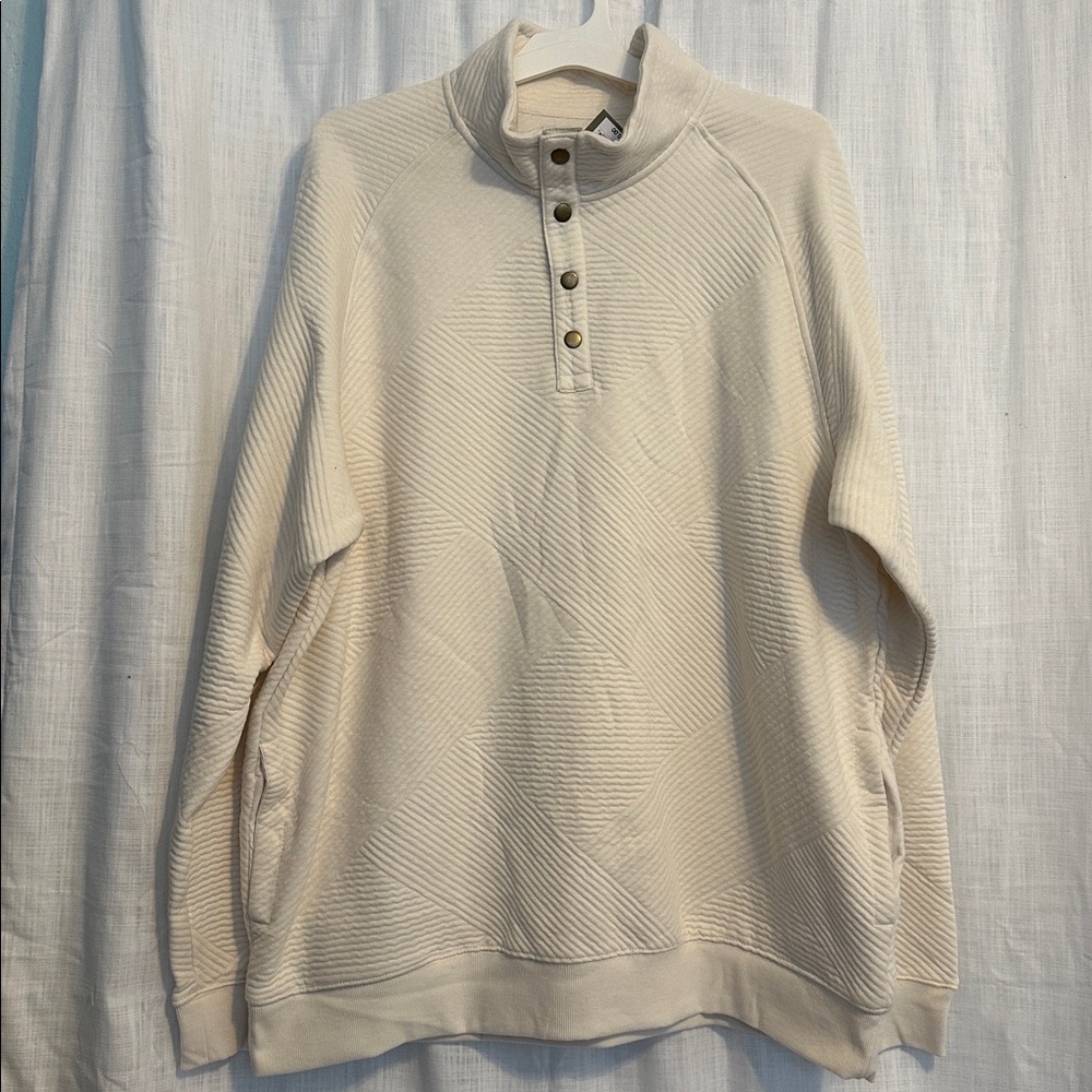Ivory Textured Pullover Shirt